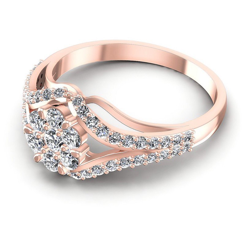 Round Diamonds 0.65CT Fashion Ring in 18KT Rose Gold