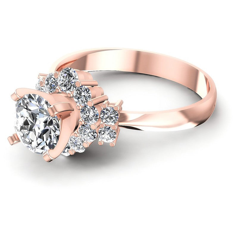 Round Diamonds 1.00CT Halo Ring in 18KT Rose Gold
