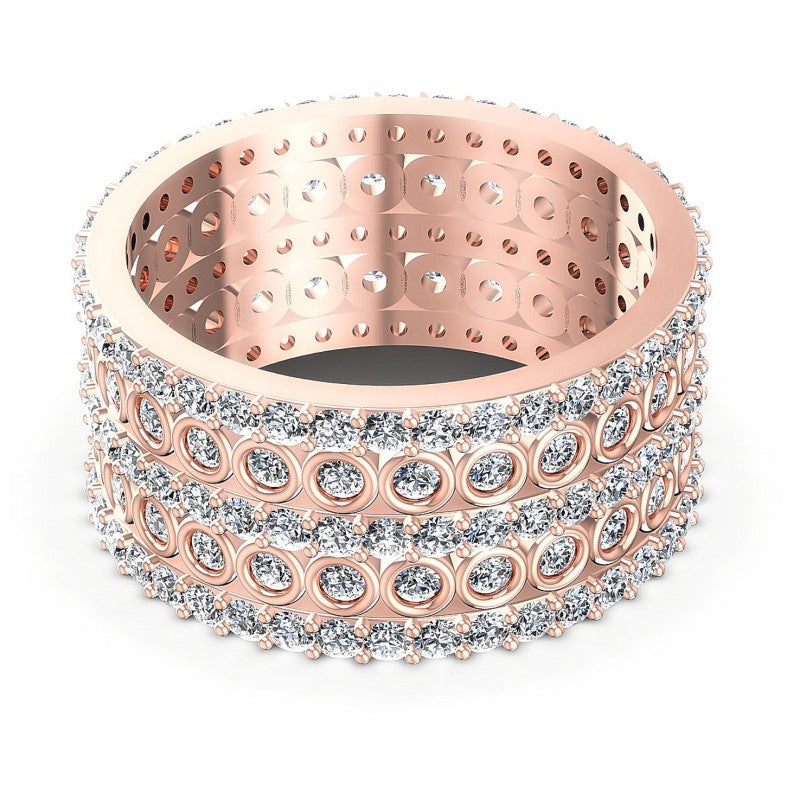 Round Diamonds 2.10CT Eternity Ring in 18KT Rose Gold