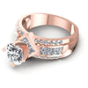 Princess and Round Diamonds 1.45CT Engagement Ring in 18KT Rose Gold