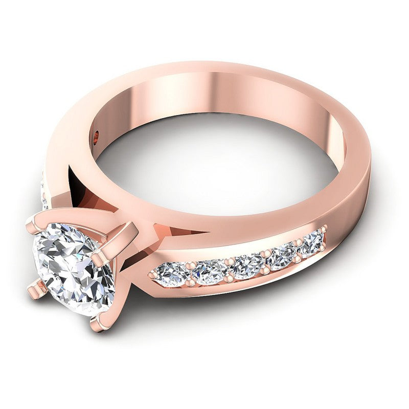 Round Diamonds 0.90CT Engagement Ring in 18KT Rose Gold