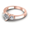 Round and Heart Diamonds 0.75CT Three Stone Ring in 18KT Rose Gold