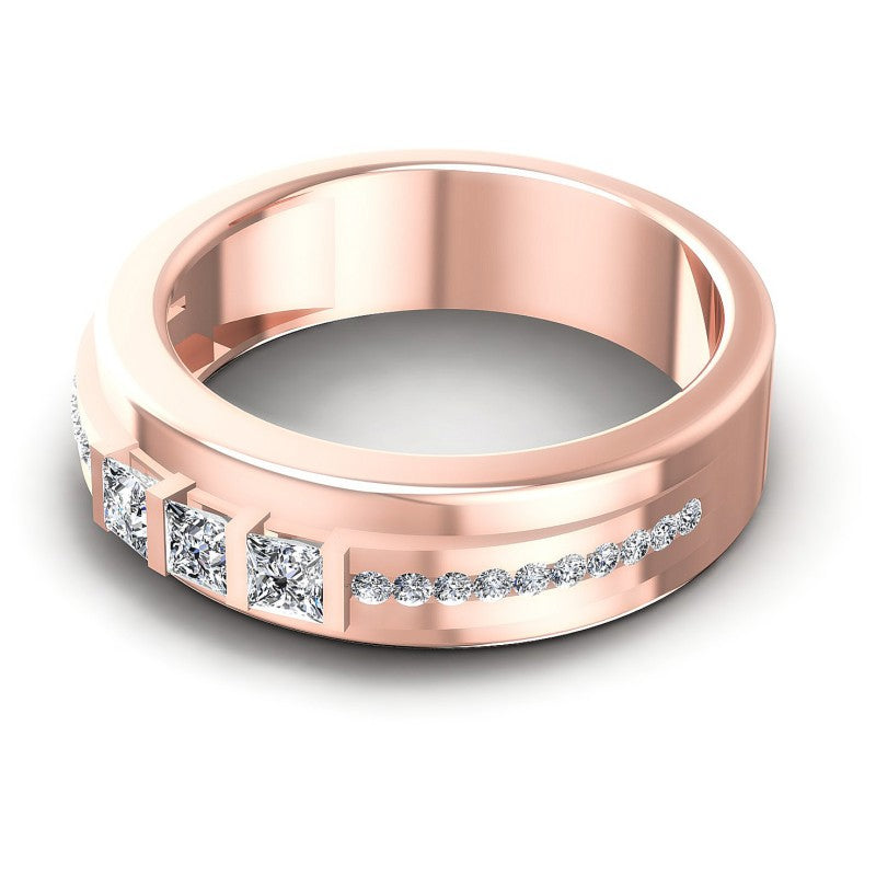 Spectacular Princess and Round Diamonds 0.45CT Diamonds Wedding Band