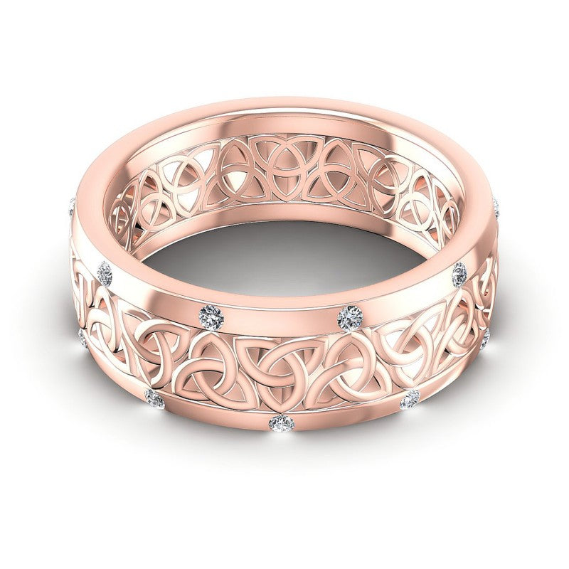 Round Diamonds 0.20CT Diamonds Wedding Band in 18KT Rose Gold