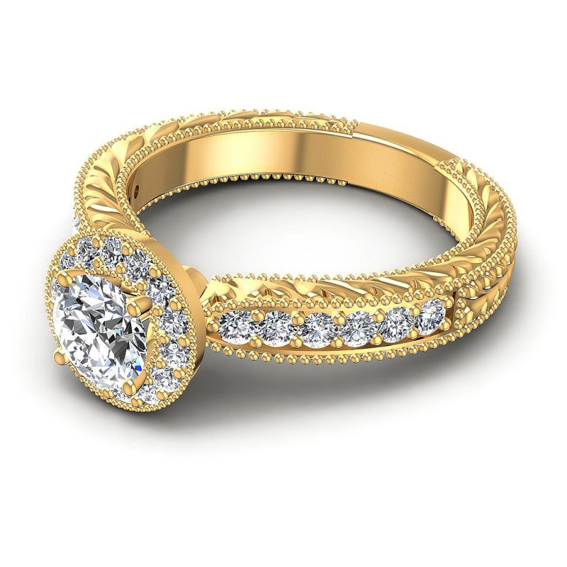 Round Diamonds 0.55CT Antique Ring in 14KT Rose Gold