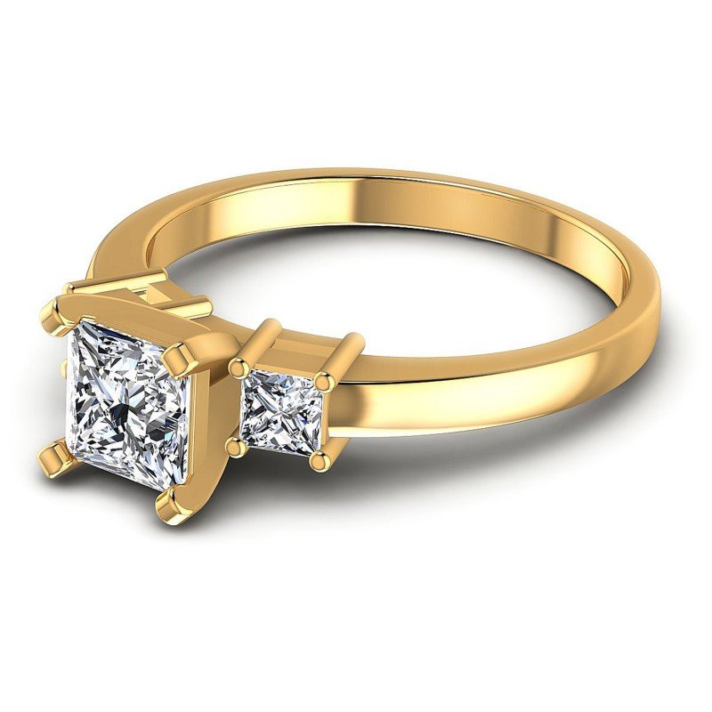 Princess Diamonds 1.00CT Three Stone Ring in 14KT Rose Gold
