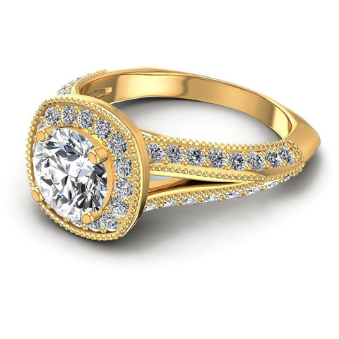 Round Diamonds 1.10CT Antique Ring in 14KT Rose Gold