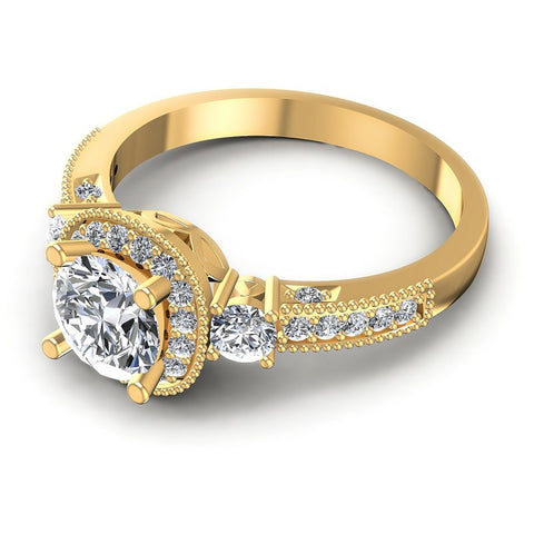 Round Diamonds 0.90CT Antique Ring in 14KT Rose Gold