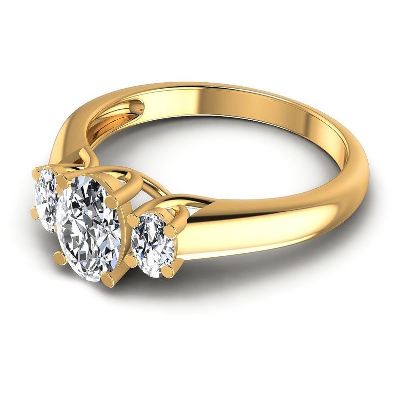 Oval Diamonds 0.80CT Three Stone Ring in 14KT Rose Gold
