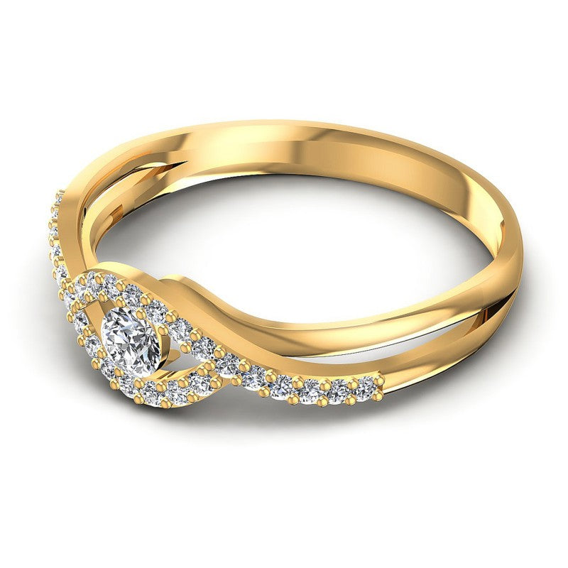 Round Diamonds 0.25CT Engagement Ring in 14KT Rose Gold
