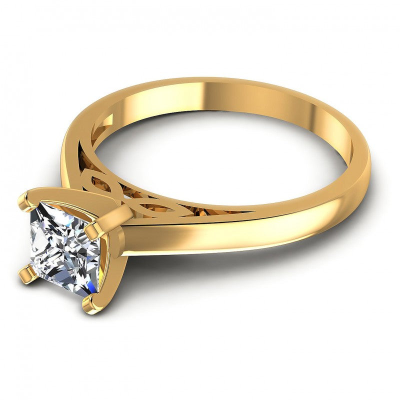 Princess Diamonds 0.35CT Solitaire Ring in 14KT Rose Gold
