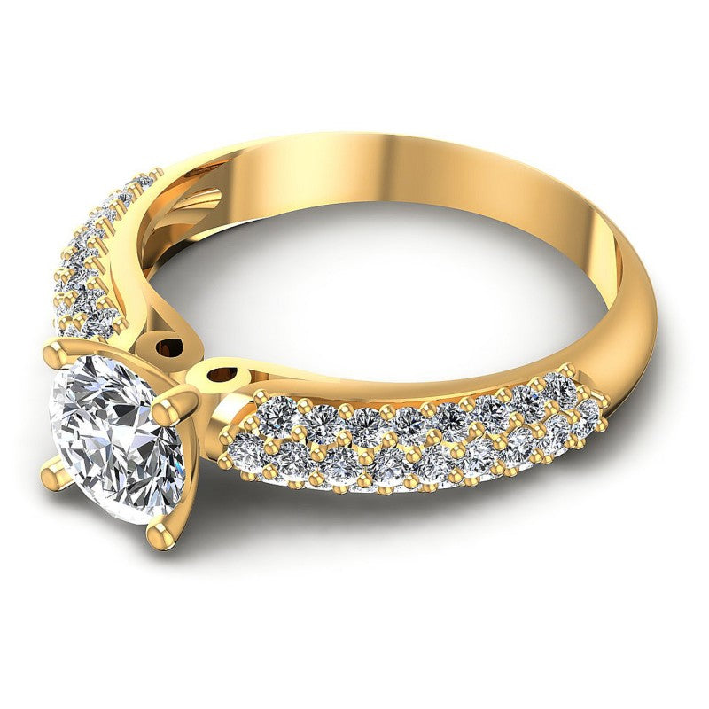 Round Diamonds 0.95CT Engagement Ring in 14KT Rose Gold