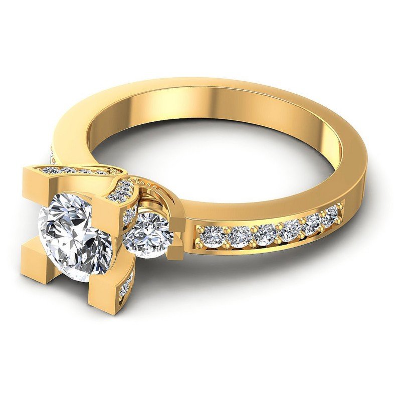 Round Diamonds 1.40CT Three Stone Ring in 14KT Rose Gold