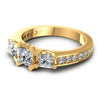 Princess and Round Diamonds 1.01CT Three Stone Ring in 14KT Rose Gold
