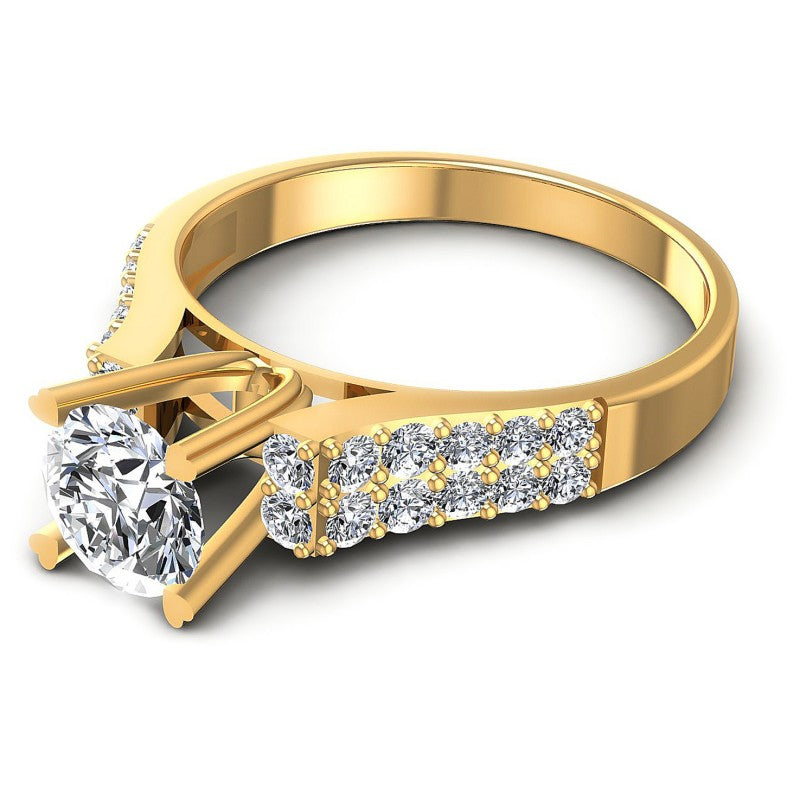 Round Diamonds 0.90CT Engagement Ring in 14KT Rose Gold