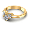 Princess and Round Diamonds 0.55CT Three Stone Ring in 14KT Rose Gold