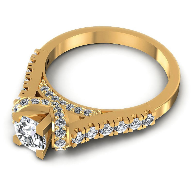 Round Diamonds 0.90CT Engagement Ring in 14KT Rose Gold