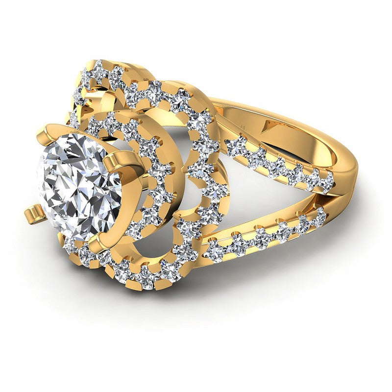 Round Diamonds 1.30CT Engagement Ring in 14KT Rose Gold