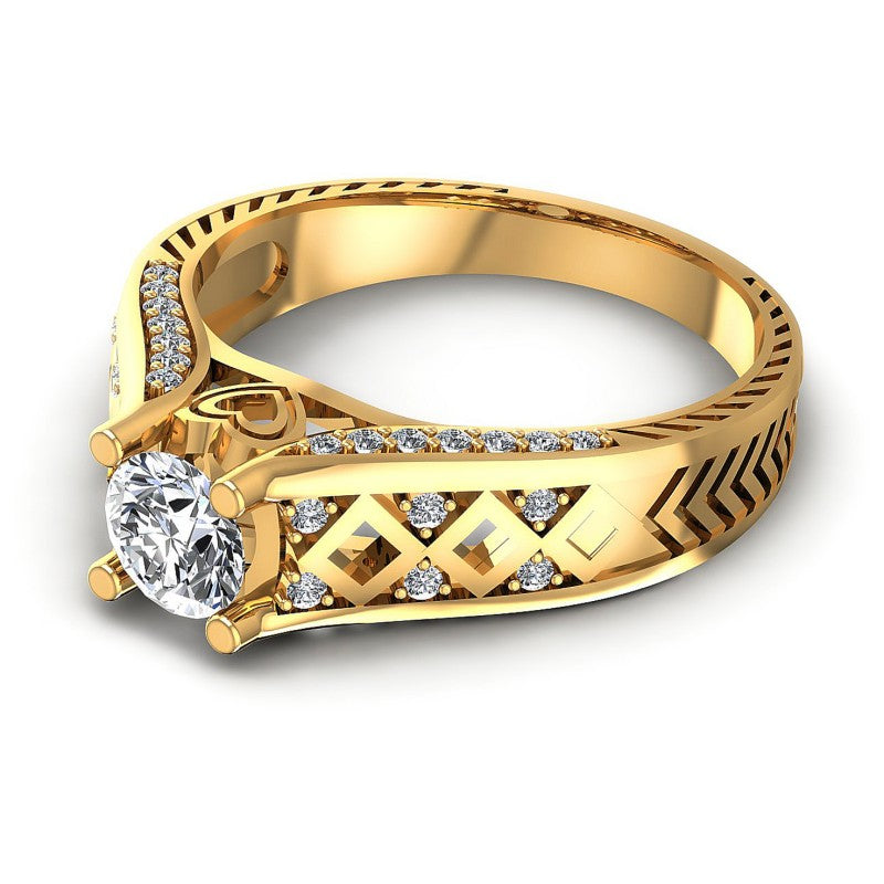 Round Diamonds 0.55CT Engagement Ring in 14KT Rose Gold