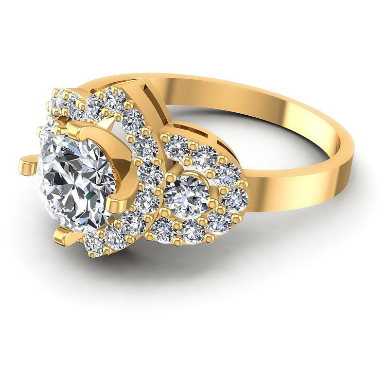 Round Diamonds 1.20CT Engagement Ring in 14KT Rose Gold