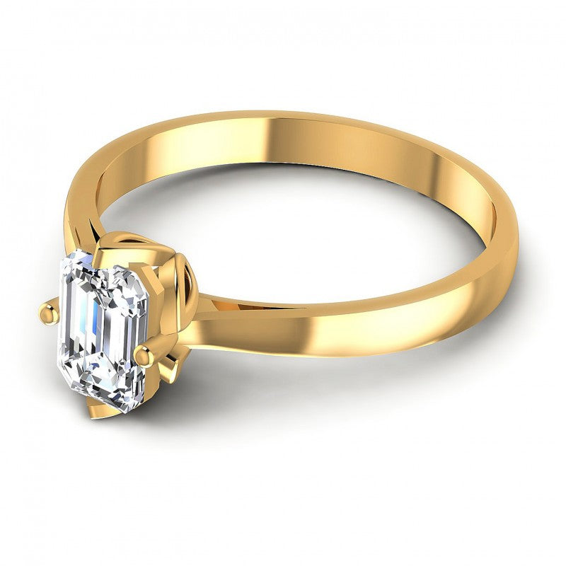 Emerald Diamonds 0.26CT Solitaire Ring in 14KT Rose Gold