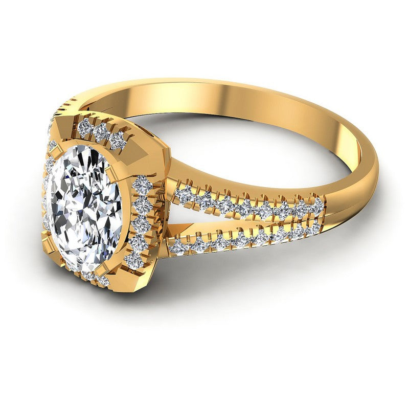 Round and Oval Diamonds 0.60CT Engagement Ring in 14KT Rose Gold