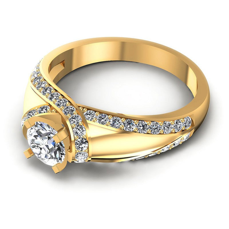 Round Diamonds 1.05CT Engagement Ring in 14KT Rose Gold