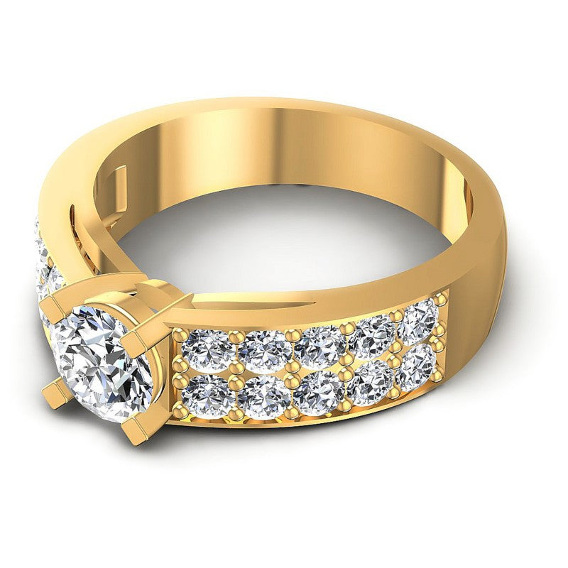 Round Diamonds 1.05CT Engagement Ring in 14KT Rose Gold
