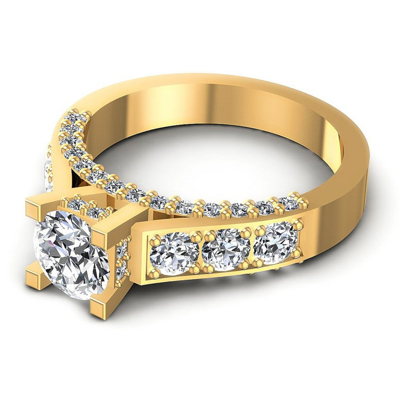 Round Diamonds 1.10CT Engagement Ring in 14KT Rose Gold