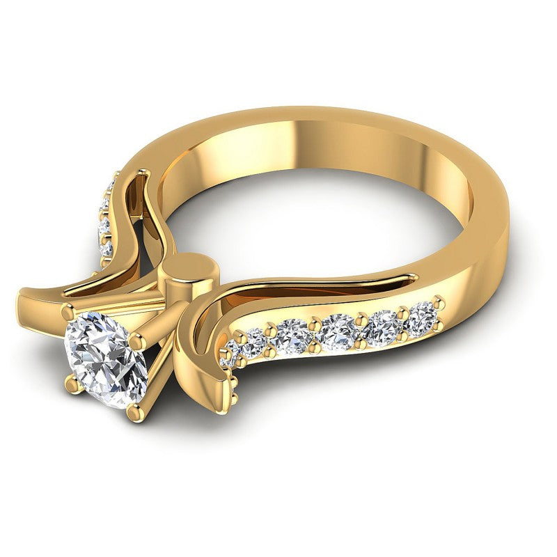Round Diamonds 0.80CT Engagement Ring in 14KT Rose Gold