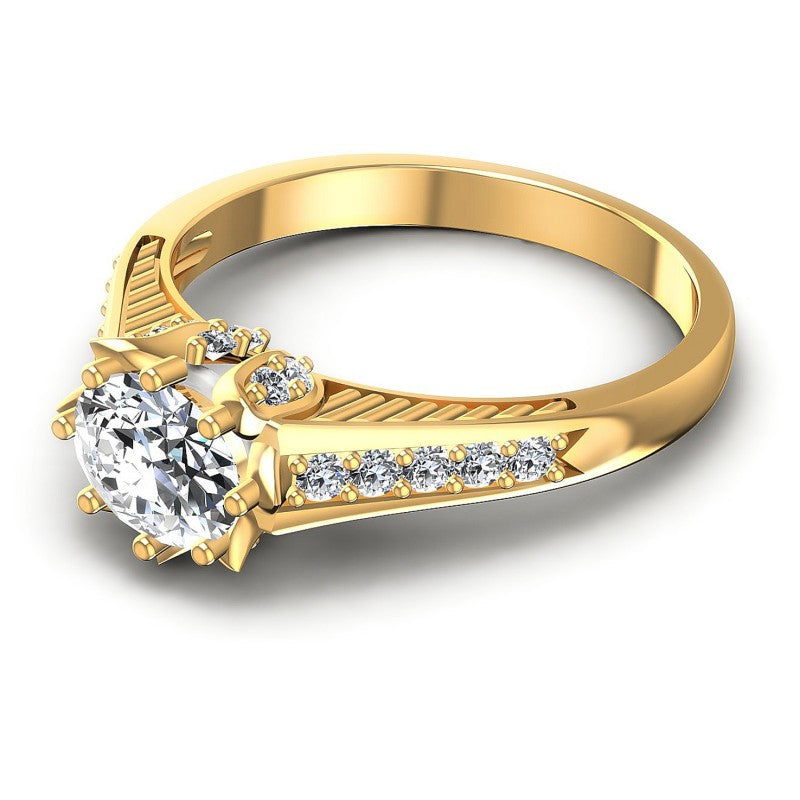 Round and Oval Diamonds 0.70CT Engagement Ring in 14KT Rose Gold