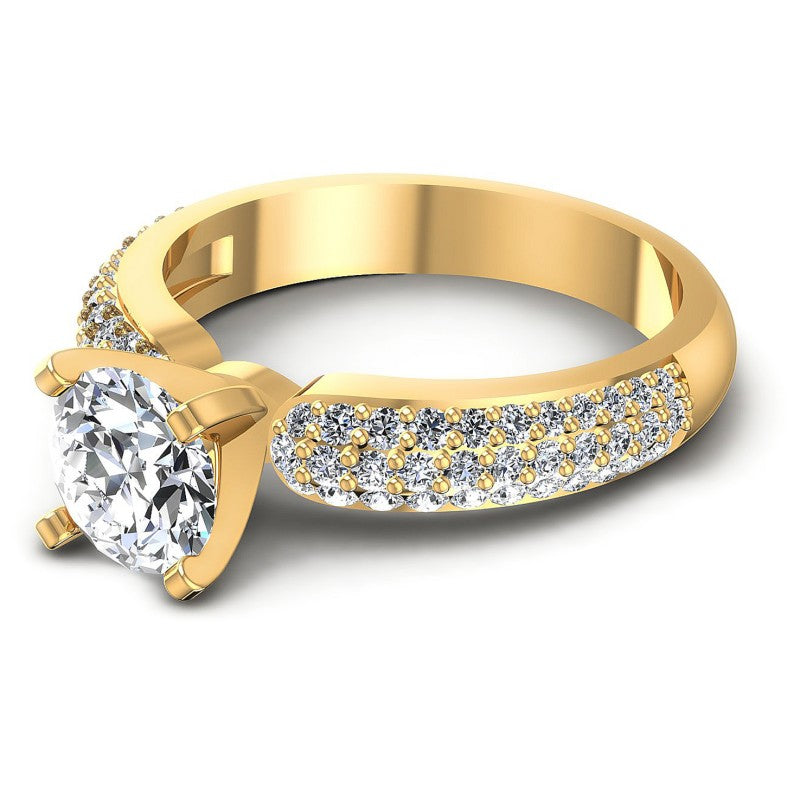 Round Diamonds 0.85CT Engagement Ring in 14KT Rose Gold