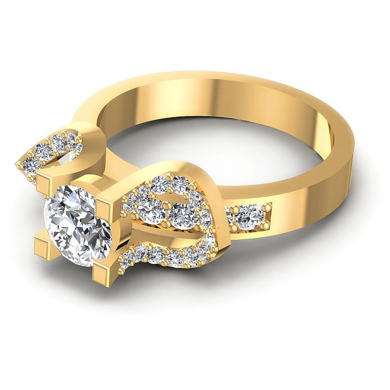 Round Diamonds 0.90CT Engagement Ring in 14KT Rose Gold