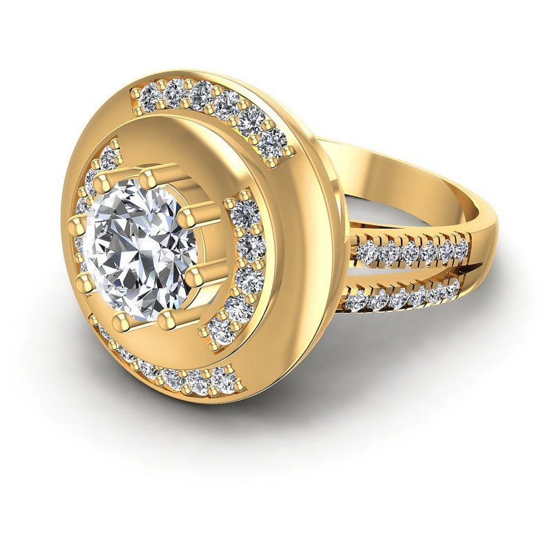 Round Diamonds 0.95CT Engagement Ring in 14KT Rose Gold