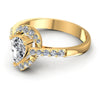Round and Pear Diamonds 0.65CT Engagement Ring in 14KT Rose Gold