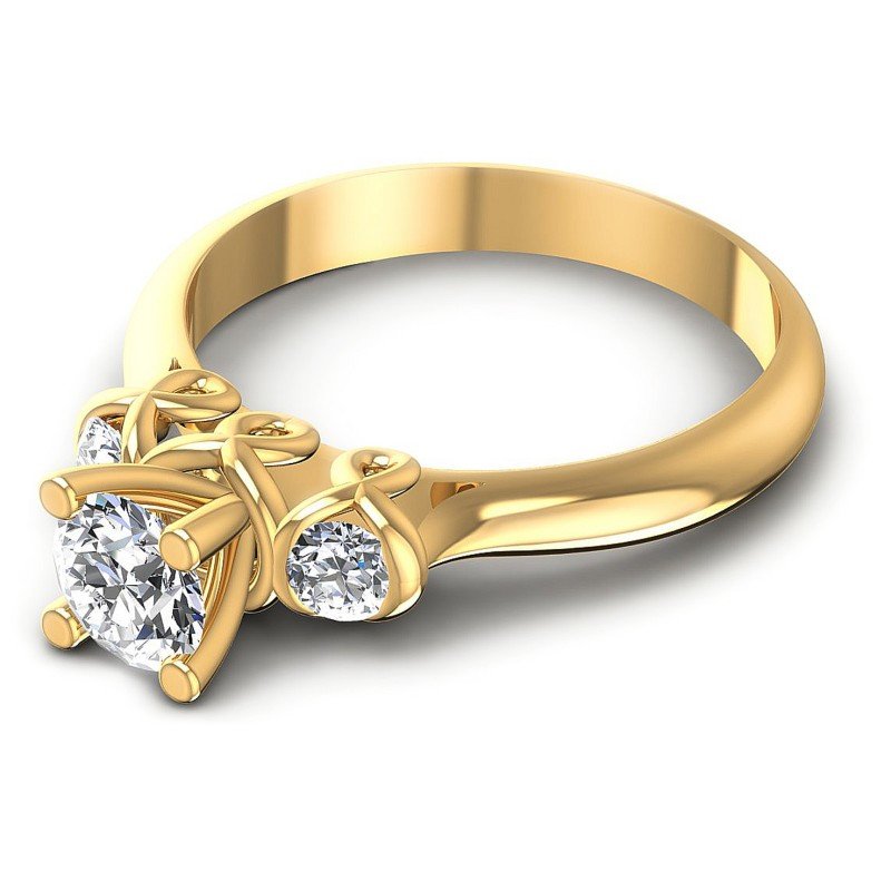 Round Diamonds 0.55CT Three Stone Ring in 14KT Rose Gold
