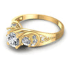 Round Diamonds 0.85CT Three Stone Ring in 14KT Rose Gold