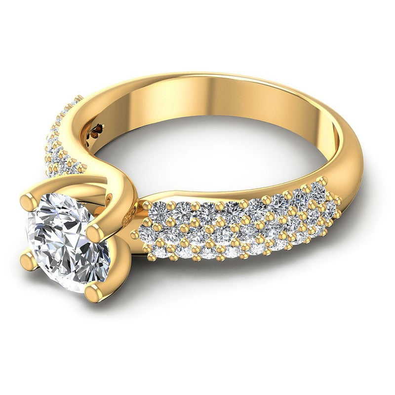 Round Diamonds 1.20CT Engagement Ring in 14KT Rose Gold