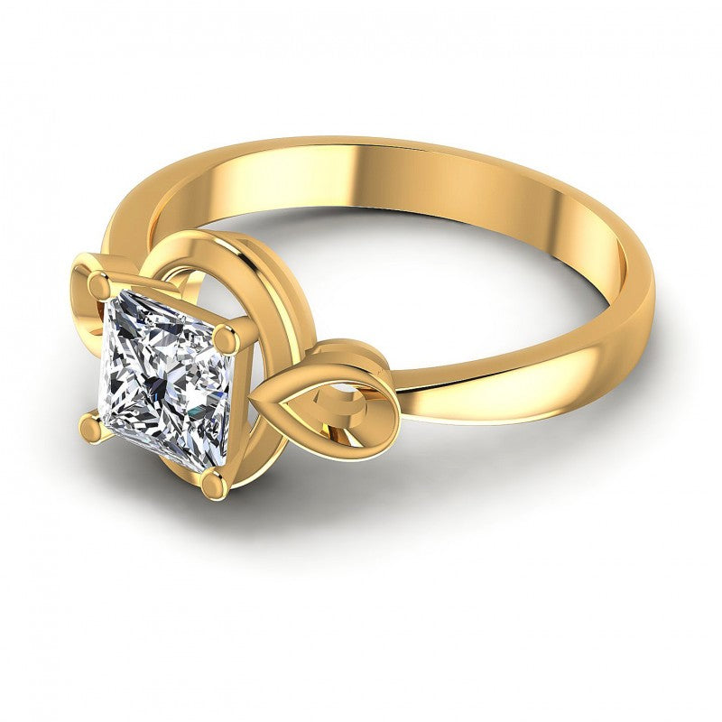 Princess Diamonds 0.35CT Solitaire Ring in 14KT Rose Gold
