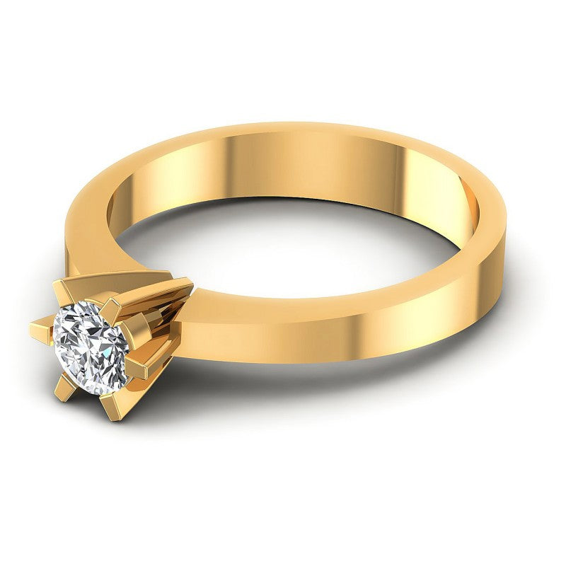 Round Diamonds 0.35CT Solitaire Ring in 14KT Rose Gold