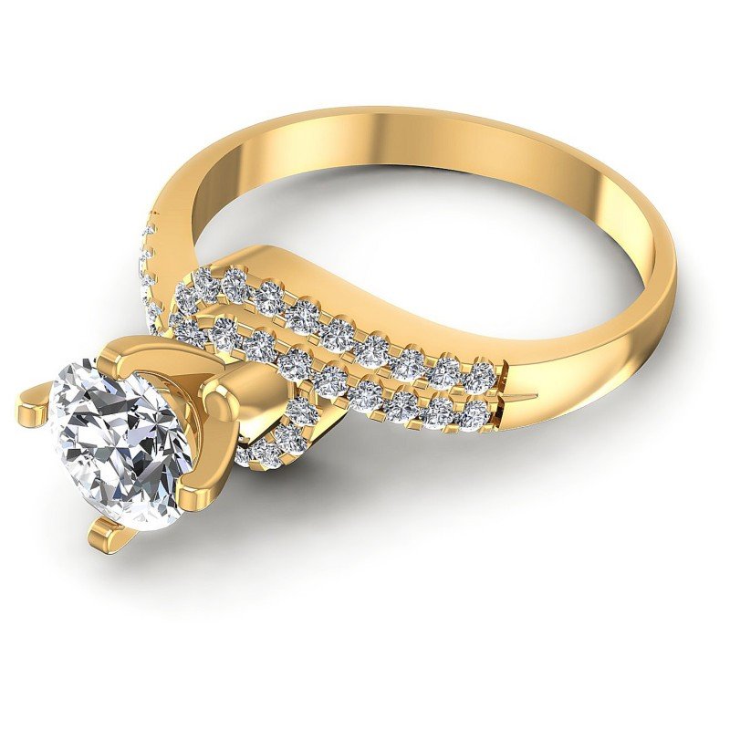 Round Diamonds 0.75CT Engagement Ring in 14KT Rose Gold