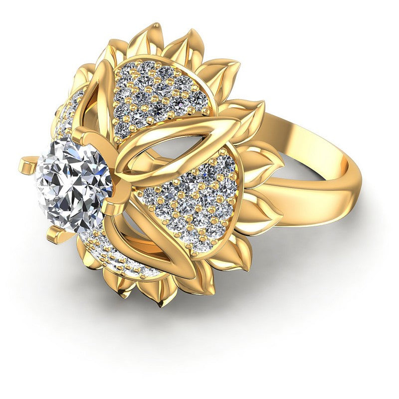 Round Diamonds 1.15CT Engagement Ring in 14KT Rose Gold