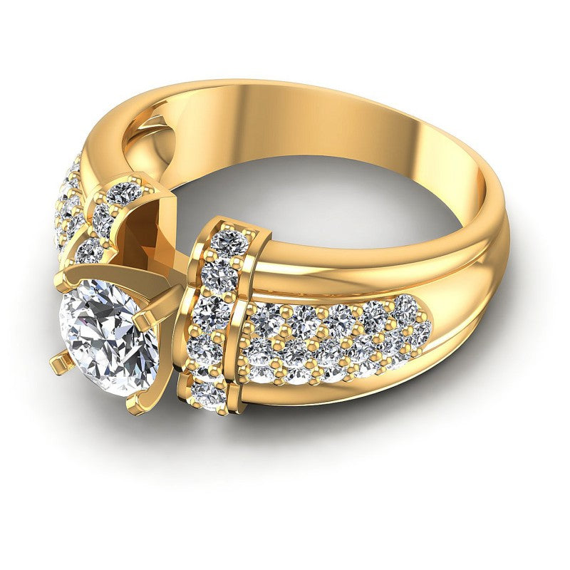 Round Diamonds 1.05CT Engagement Ring in 14KT Rose Gold