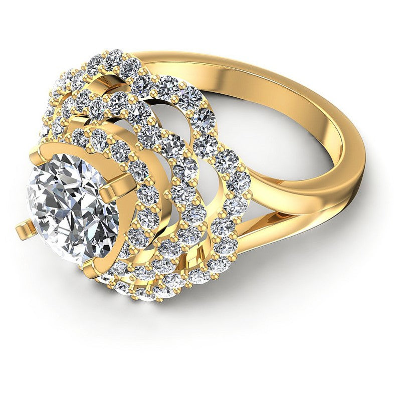 Round Diamonds 1.25CT Engagement Ring in 14KT Rose Gold