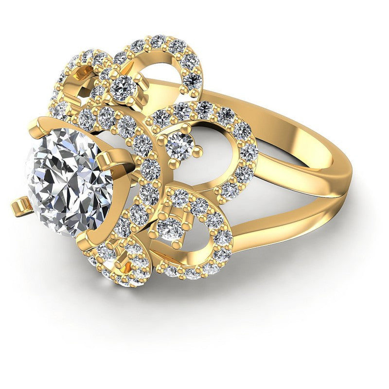 Round Diamonds 1.15CT Engagement Ring in 14KT Rose Gold