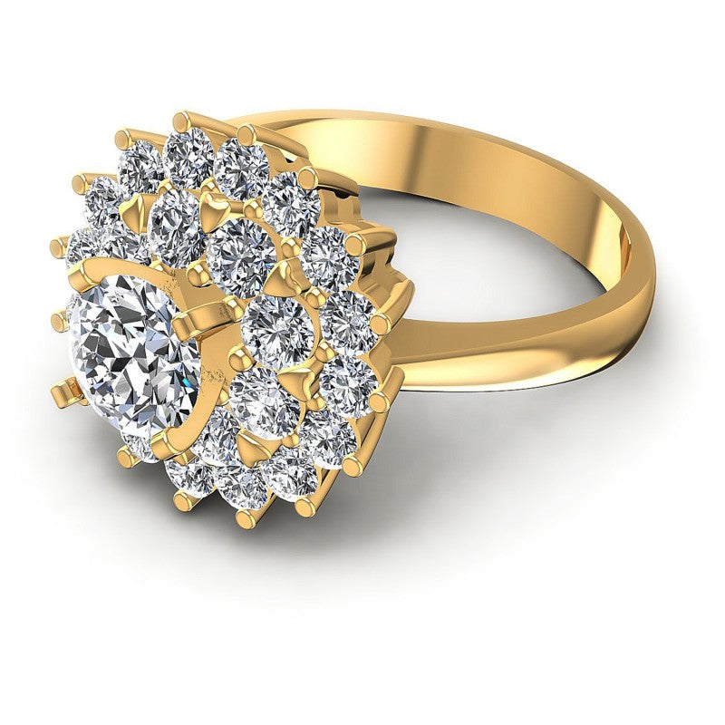 Round Diamonds 1.35CT Halo Ring in 14KT Rose Gold