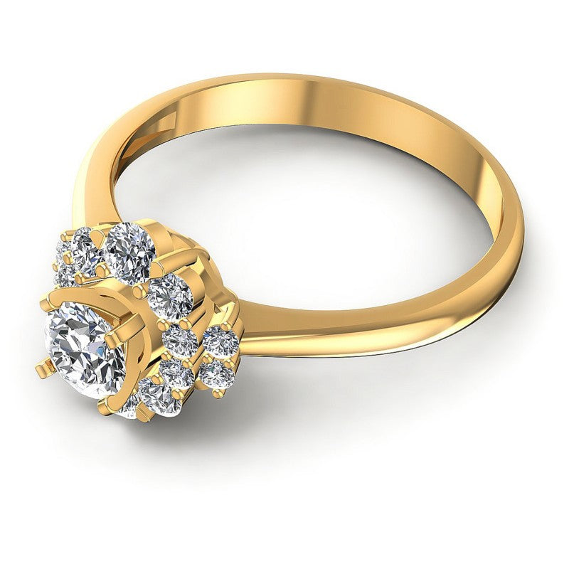 Round Diamonds 0.85CT Halo Ring in 14KT Rose Gold