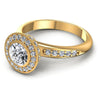 Round Diamonds 0.95CT Halo Ring in 14KT Rose Gold