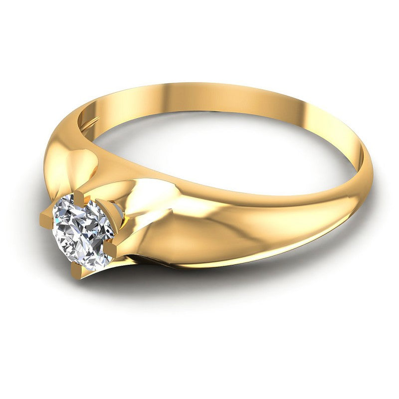 Round Diamonds 0.35CT Solitaire Ring in 14KT Rose Gold