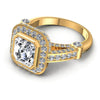 Round and Emerald Diamonds 1.70CT Halo Ring in 14KT Rose Gold
